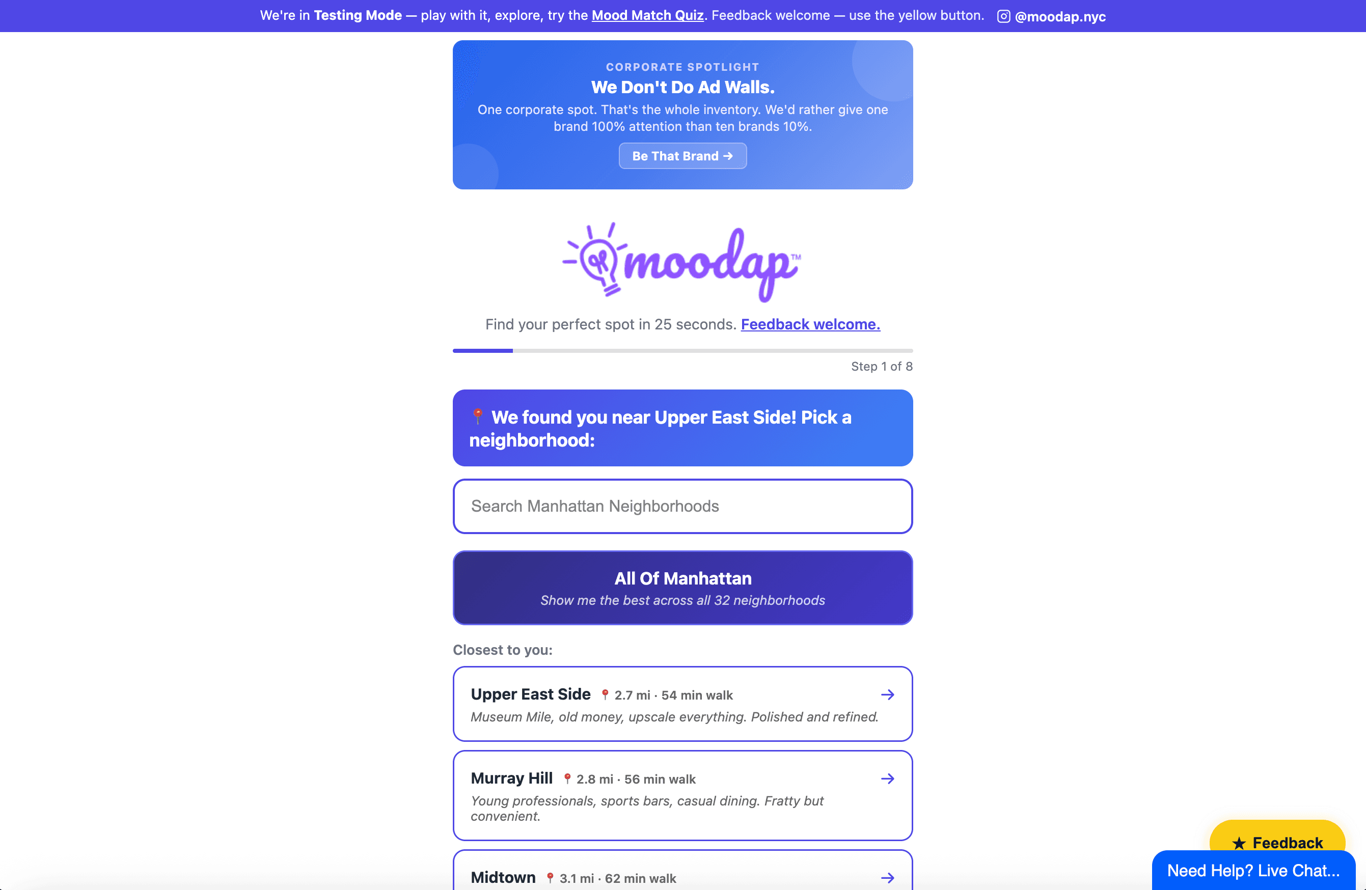 The Moodap Mood Match quiz